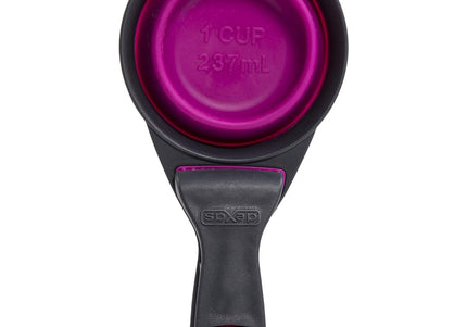 Dexas Collapsible KlipScoop 3in1 Medium 237ml – Foldable Food Scoop with Bag Clip, Purple