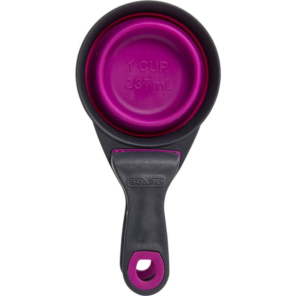 Dexas Collapsible KlipScoop 3in1 Medium 237ml – Foldable Food Scoop with Bag Clip, Purple