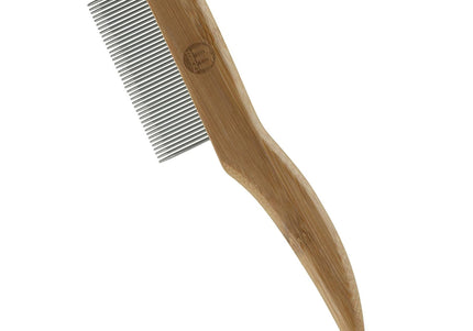 Mikki Bamboo Fine Anti-Tangle Comb – Dense Tooth Spacing with Rotating Pins, Eco-Friendly
