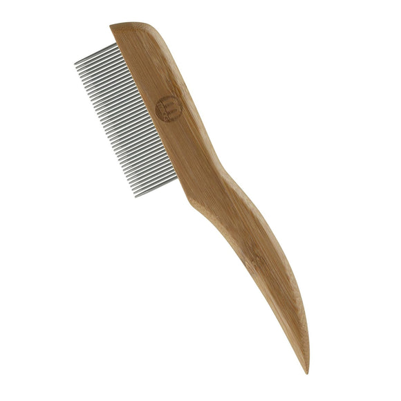 Mikki Bamboo Fine Anti-Tangle Comb – Dense Tooth Spacing with Rotating Pins, Eco-Friendly