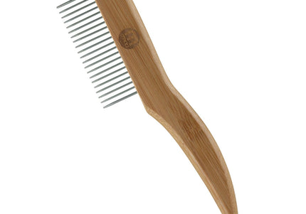Mikki Bamboo Wide Anti-Tangle Comb – Wide-Toothed Rotating Pin Design, Gentle Detangling