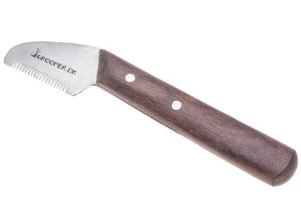 Groomer.dk Ergo Stripping Knife – Classic Fine Blade Trimmer with Wooden Handle, Professional Quality
