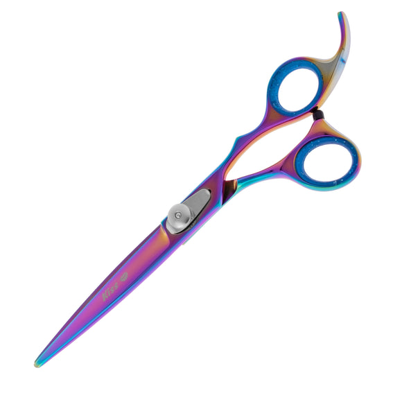Geib Silver Rainbow Kiss Straight Scissors – 7.5in Micro-Bevel Blade, Premium Rainbow Finish