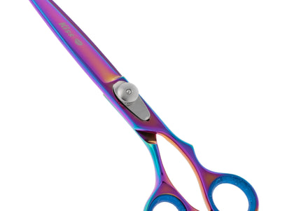 Geib Silver Rainbow Kiss Straight Scissors – 7.5in Micro-Bevel Blade, Premium Rainbow Finish