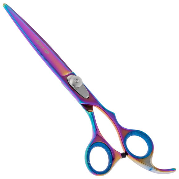 Geib Silver Rainbow Kiss Straight Scissors – 7.5in Micro-Bevel Blade, Premium Rainbow Finish