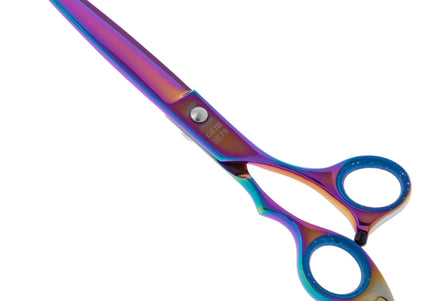 Geib Silver Rainbow Kiss Straight Scissors – 7.5in Micro-Bevel Blade, Premium Rainbow Finish
