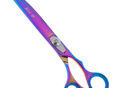 Geib Silver Rainbow Kiss Curved Scissors – 8.5in Micro-Bevel Blades with Premium Rainbow Finish