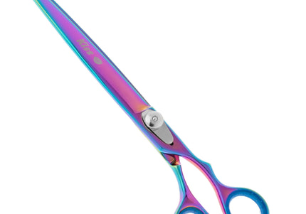 Geib Silver Rainbow Kiss Straight Scissors – 7.5in Micro-Bevel Blade, Premium Rainbow Finish