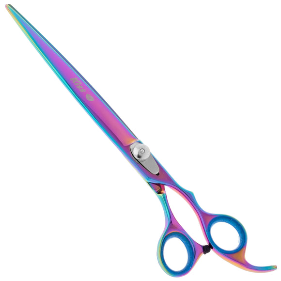 Geib Silver Rainbow Kiss Straight Scissors – 7.5in Micro-Bevel Blade, Premium Rainbow Finish