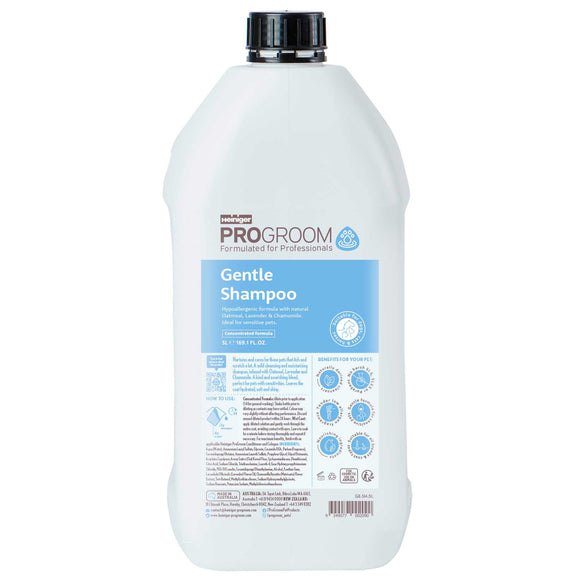 ProGroom Gentle Shampoo – Soothing Moisturizing Concentrate, 1:4 Dilution, 5L Bottle