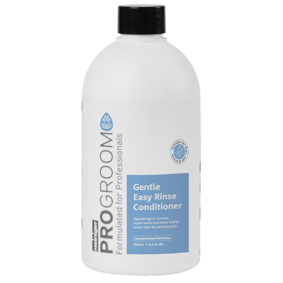 ProGroom Gentle Easy Rinse Conditioner 500ml – Sensitive Skin Formula, 1:15 Concentrate, Mild Care