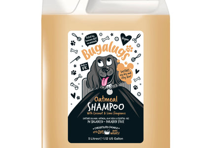 Bugalugs Oatmeal Shampoo – Concentrated 1:10 Formula, 5L, Soothes and Calms Sensitive Skin