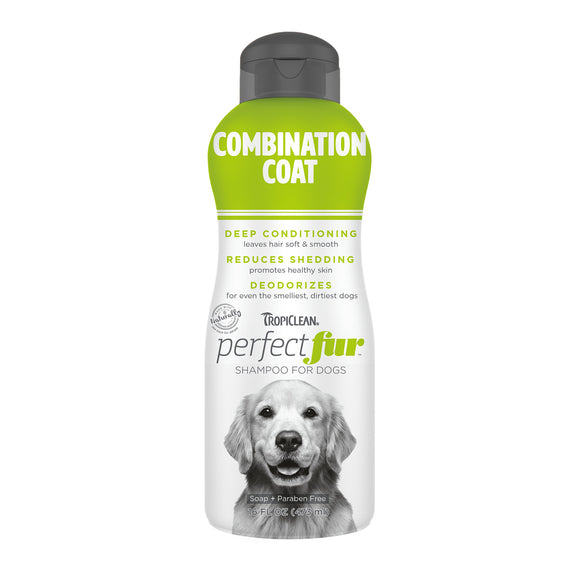 Tropiclean Perfect Fur Combination Coat Shampoo 473ml – Nourishing Formula for Mixed Coat Types