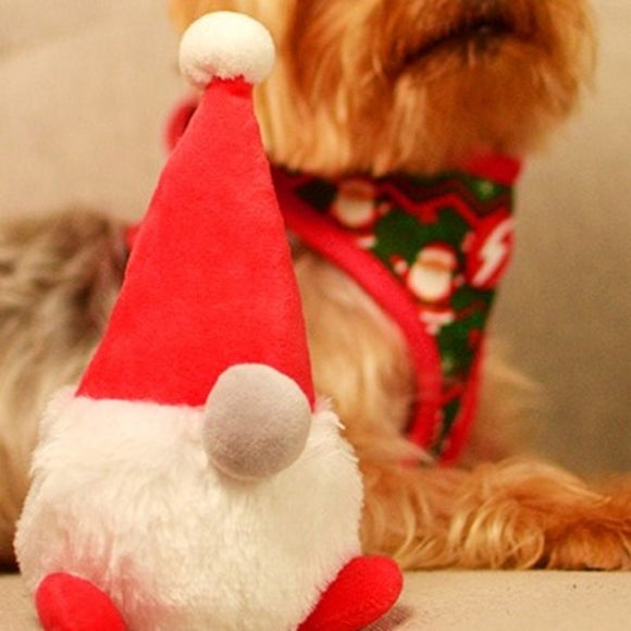 Dashi Xmas Plush Gnome Dog Toy – Soft 15cm Squeaky Christmas Plush Character