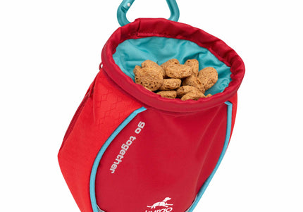 Kurgo Go Stuff It Treat Bag – Red, Durable Clip-On Pouch with Easy-Access Opening