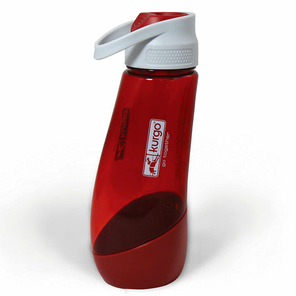 Kurgo Gourd Water Bottle 750ml – BPA-Free Red Bottle with Detachable Drinking Bowl