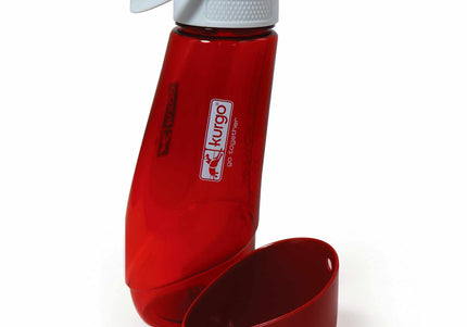 Kurgo Gourd Water Bottle 750ml – BPA-Free Red Bottle with Detachable Drinking Bowl