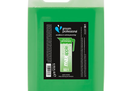 Groom Professional Max Apple Shampoo 4L – Deep Cleansing Concentrate, Fresh Scent, 1:50 Dilution