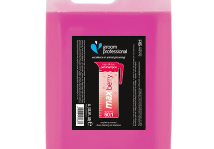 Groom Professional Max Berry Shampoo 4L – Deep Cleansing Concentrate, 1:50 Dilution, Berry Scent