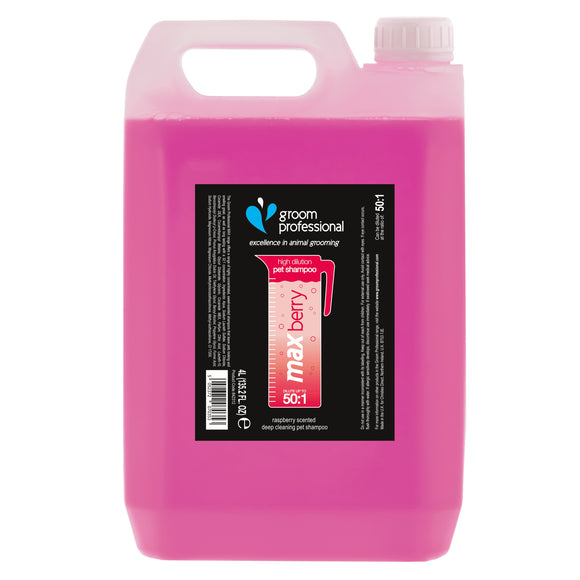 Groom Professional Max Berry Deep Cleansing Pet Shampoo Concentrate - 4 L