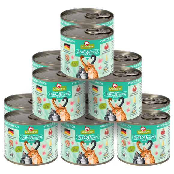 GranataPet DeliCatessen Venison & Tuna – Grain-Free Wet Cat Food, Venison and Tuna, 12x200g