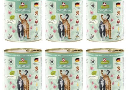 GranataPet DeliCatessen Venison & Tuna – Grain-Free Wet Cat Food, High-Protein, 6x800g Cans