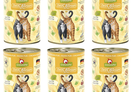 GranataPet DeliCatessen Chicken Pur – Grain-Free Wet Cat Food, Chicken, 6 x 400g Cans