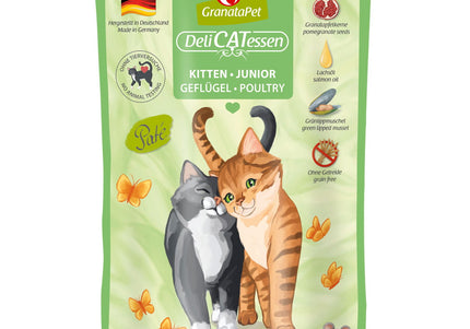 GranataPet DeliCatessen Kitten Junior Poultry Wet Food – Grain-Free, Tender Pouches, 85g