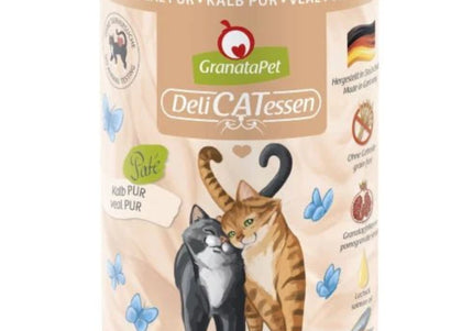 GranataPet DeliCatessen Veal Pur – Grain-Free Wet Cat Food, Tender Veal Recipe, 400g Can