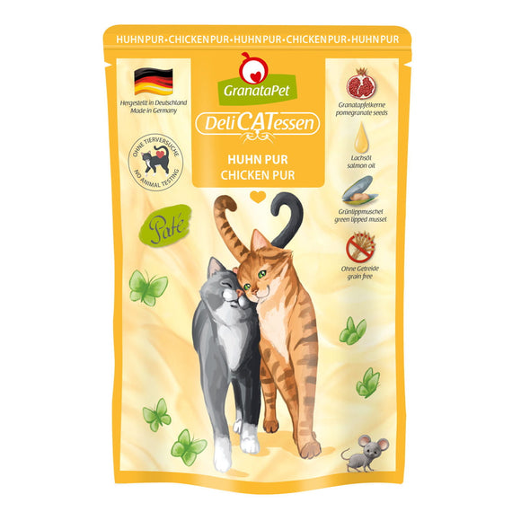 GranataPet DeliCatessen Chicken Pur Grain-Free Wet Food – Tender Chicken Pouches, 12 x 85g