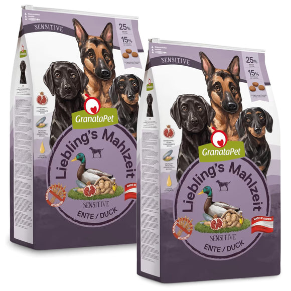 GranataPet Sensitive Duck Grain-Free Dry Food – Gentle Formula with Duck, 2 x 10kg Bags