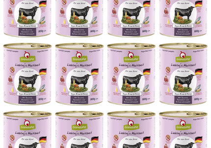 GranataPet Angus Beef & Pumpkin Wet Food – Mono-Protein Grain-Free Recipe, 12 x 800g Cans