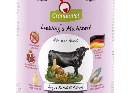 GranataPet Angus Beef & Pumpkin Wet Food – Mono-Protein Grain-Free Recipe, 800g Can