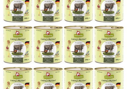 GranataPet Beef and Pheasant Grain-Free Wet Dog Food – High Protein, 12 x 800g Cans