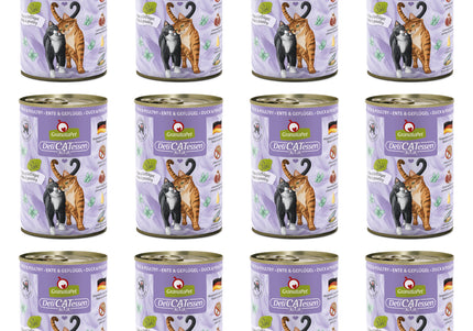 GranataPet DeliCatessen Duck & Poultry Wet Cat Food – Grain-Free, 12 x 400g Cans