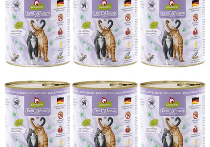 GranataPet DeliCatessen Duck & Poultry Wet Cat Food – Grain-Free, 6 x 800g Cans