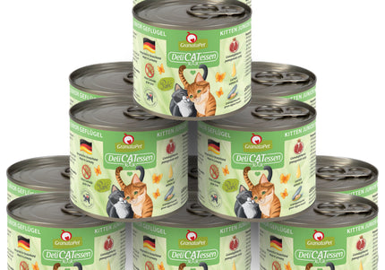 GranataPet DeliCatessen Kitten Wet Food – Grain-Free Poultry Recipe, 12 x 200g Cans