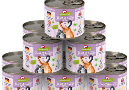 GranataPet DeliCatessen Lamb & Turkey Wet Cat Food – Grain-Free, 12 x 200g Cans