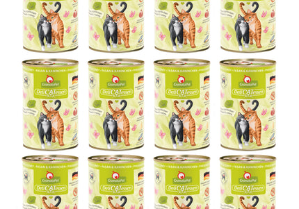 GranataPet DeliCatessen Pheasant and Rabbit Wet Cat Food – Grain-Free, 12 x 400g Cans