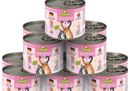 GranataPet DeliCatessen Salmon & Seafood Wet Cat Food – Grain-Free, 12 x 200g Cans