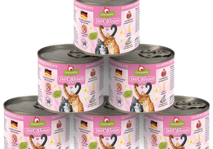 GranataPet DeliCatessen Salmon & Seafood Wet Cat Food – Grain-Free, 6 x 200g Cans