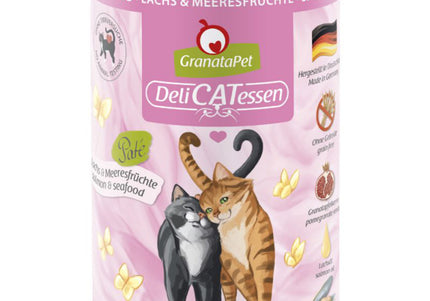 GranataPet DeliCatessen Salmon & Seafood Wet Cat Food – Grain-Free, 400g Can