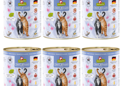 GranataPet DeliCatessen Tuna & Duck Wet Cat Food – Grain-Free, 6 x 800g Cans