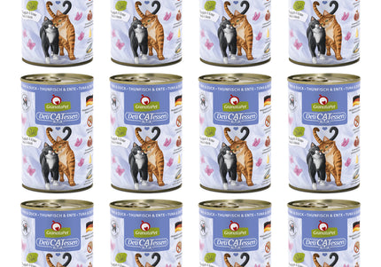 GranataPet DeliCatessen Tuna & Duck Wet Cat Food – Grain-Free, 12 x 400g Cans