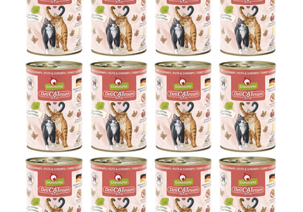 GranataPet DeliCatessen Turkey & Shrimps – Grain-Free Wet Cat Food, 12 x 400g Cans