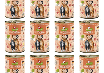 GranataPet DeliCatessen Veal and Rabbit Wet Cat Food – Grain-Free, 12 x 400g Cans