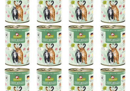 GranataPet DeliCatessen Venison Pur – Grain-Free Wet Cat Food, Venison, 12 x 400g Cans