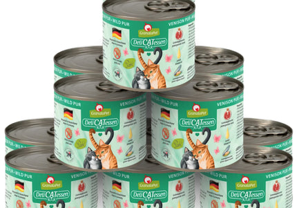 GranataPet DeliCatessen Venison Pur – Grain-Free Wet Cat Food, 12 x 200g Cans