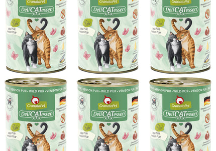 GranataPet DeliCatessen Venison Pur – Grain-Free Wet Cat Food, Premium Venison, 6x400g