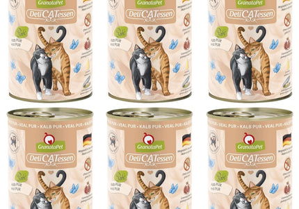 GranataPet DeliCatessen Veal Pur Grain-Free Wet Cat Food – 6 Cans, High-Protein Formula